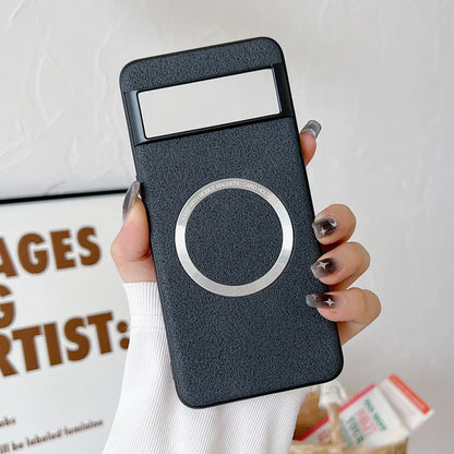 Coque de téléphone MagSafe mate de luxe pour Google Pixel 9 8 7 6 Pro 8A 7A 6A 6XL 5A Charge sans fil Couverture protectrice de couleur unie