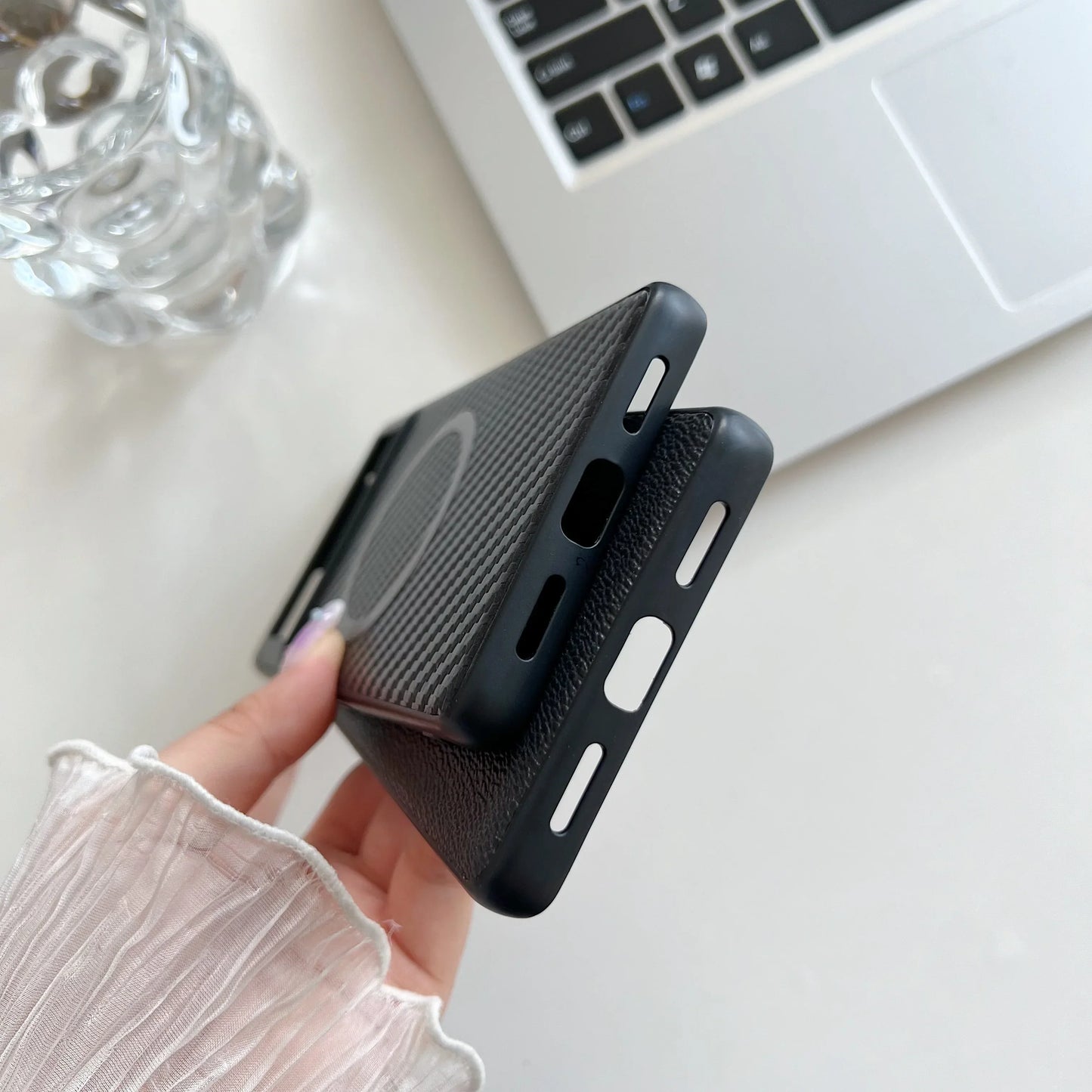 Étui Magsafe de style texture crocodile de luxe pour Google Pixel 9 8 Pro 7 6 XL 8A 7A 6A 5A couverture de chargement sans fil magnétique