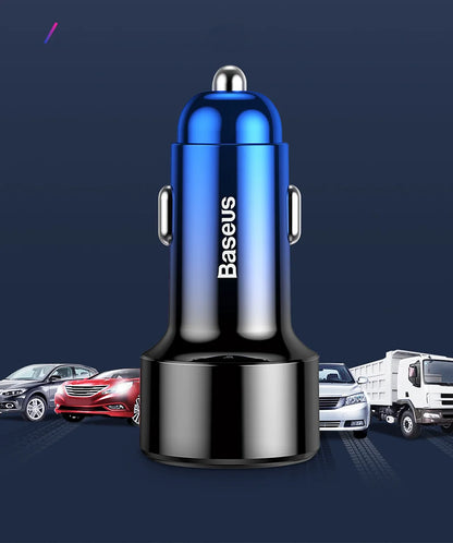 Baseus 45W 2-Port Charge Rapide Prise de Voiture - USB A / Type C Alimentation Livraison PD Chargeur de Téléphone Plug