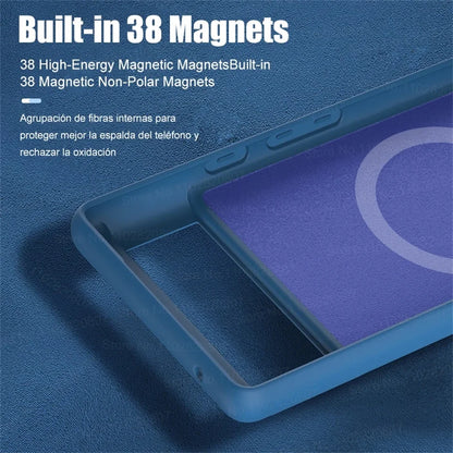 Coque en silicone Magsafe de luxe pour Google Pixel 8 7 6 Pro, chargement sans fil magnétique, anti-choc, couverture souple