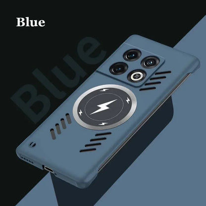 Étui de dissipation de chaleur MagSafe sans cadre respirant pour OnePlus 11 11R 10T 10R 9 9R 9RT Pro 5G couverture de charge sans fil magnétique