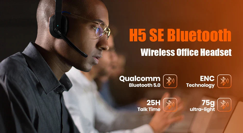 EKSA H5SE Écouteurs sans fil Bluetooth 5.0 avec micro - TWS réduction de bruit HiFi stéréo dynamique