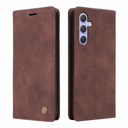Étui de style portefeuille en cuir de luxe avec support à rabat pour Samsung A15 A05S A05 A52 A53 A54 A34 A33 A32 A73 A72 A51 A71 A31 A14 A13 A12 A23 A22 A50 A70 A30 A21S A02S