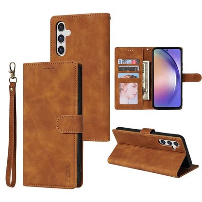 Étui de style porte-cartes en cuir de luxe avec support à rabat pour Samsung Galaxy A03 A04s A12 A13 A14 A23 A31 A32 A33 A34 A51 A52 A53 A54 A71 Coque