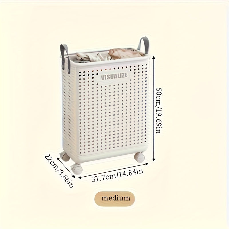 Efficace – Panier à linge pliable avec roulettes pour un transport facile