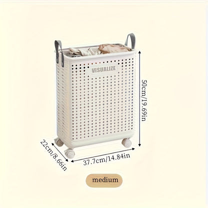 Efficace – Panier à linge pliable avec roulettes pour un transport facile