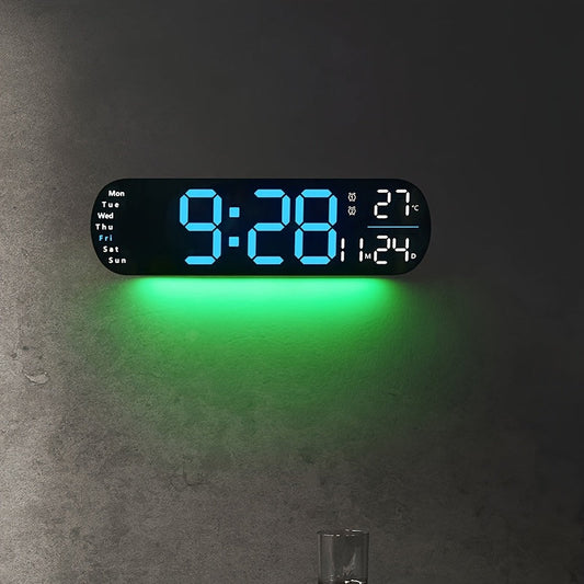 LumoView Horloge - Montre murale LED intelligente avec date et température