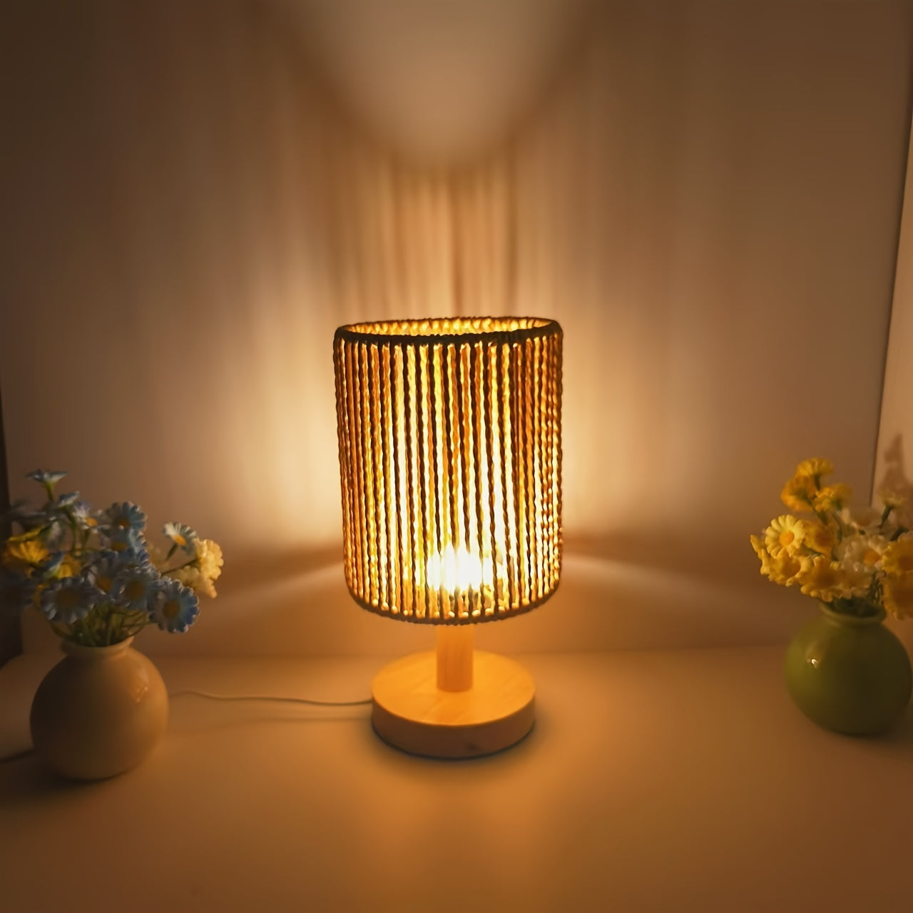 BarrelGlow Lampe - Design en Bois avec Rayures