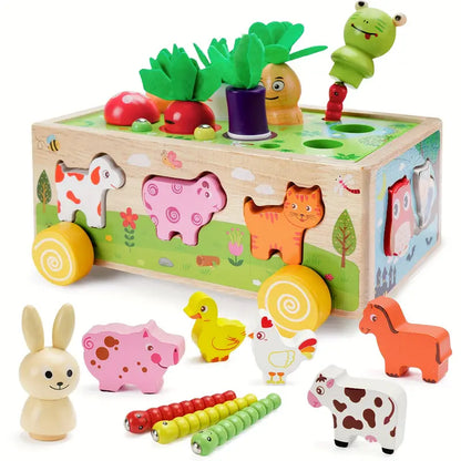 Cubes en Bois de Jouets Multifonctionnels - Pour des Aventures Éducatives