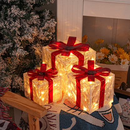 Floroux LED Coffret Cadeau | Éclairage de Noël | Décor pour Intérieur & Extérieur | Ensemble de 3 Boîtes
