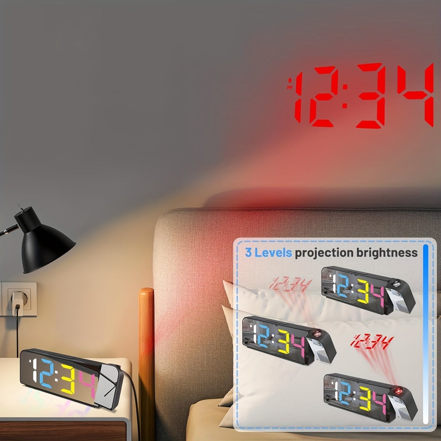 ProjectTime – Réveil LED numérique élégant avec miroir