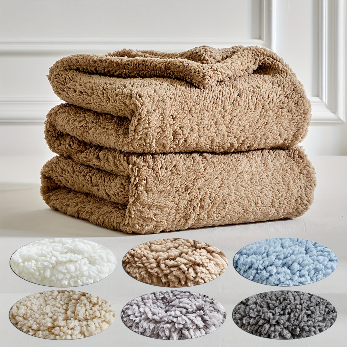 Couverture en polaire Sherpa ultra-douce - Chaude et confortable pour le canapé et le lit, réversible et lavable en machine