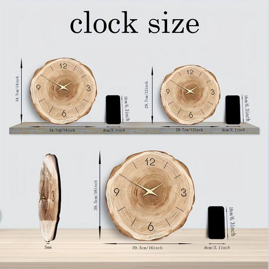 Floroux Quartz Horloge murale avec cadre en bois