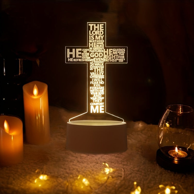 CrossGlow - Lampe de nuit LED 3D en acrylique avec USB
