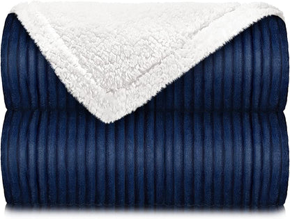 Couverture jetée, super douce peluche chaude rayée pour canapé lit