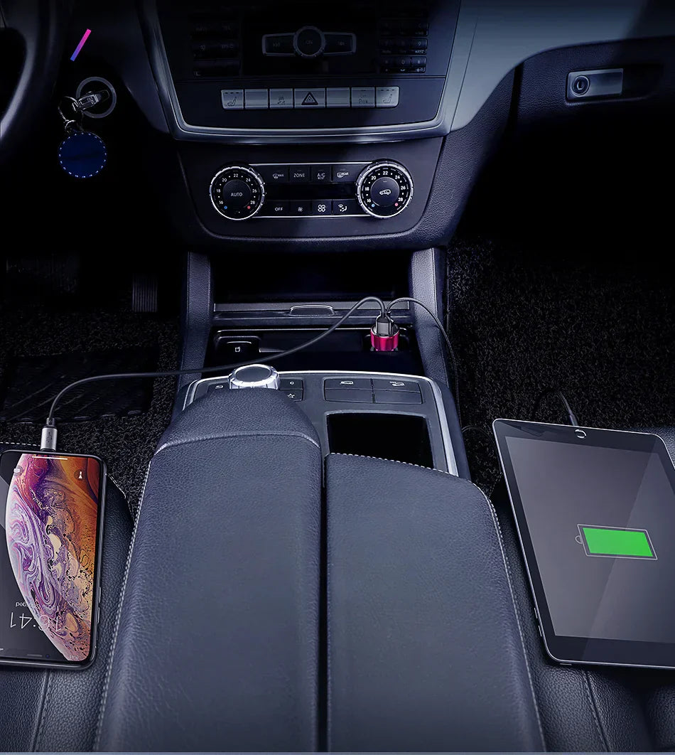 Baseus 45W 2-Port Charge Rapide Prise de Voiture - USB A / Type C Alimentation Livraison PD Chargeur de Téléphone Plug