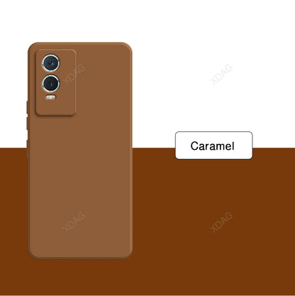 Coque de téléphone en silicone couleur Luxe Candy pour VIVO Y76 5G Housse anti-choc