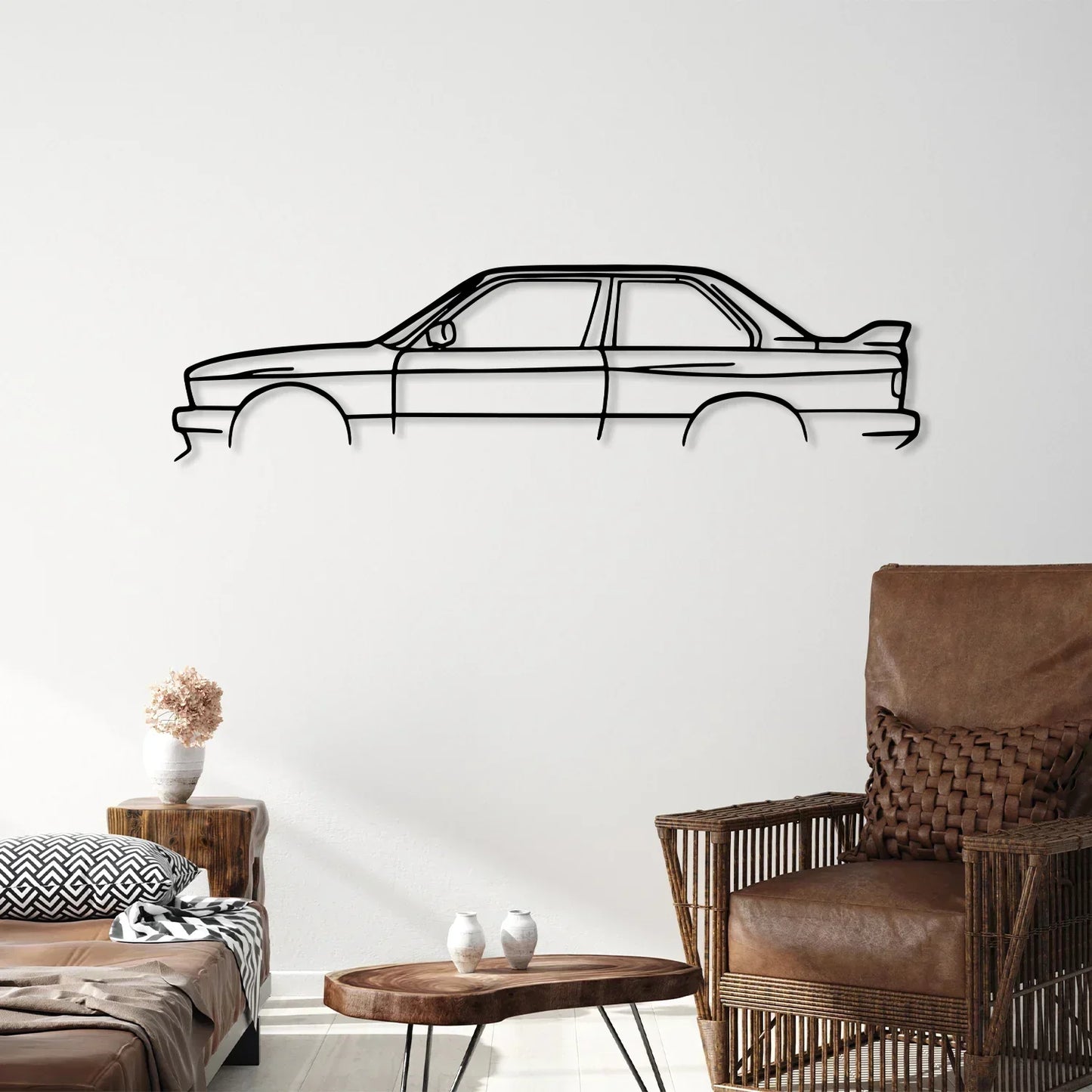 Floroux E30 M3 Metal Art Wall | Car Silhouette | Decor for Car Enthusiasts | Wall Decor | Gift Idea