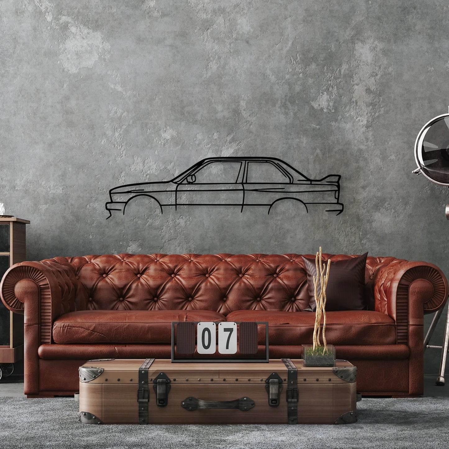 Floroux E30 M3 Metal Art Wall | Car Silhouette | Decor for Car Enthusiasts | Wall Decor | Gift Idea