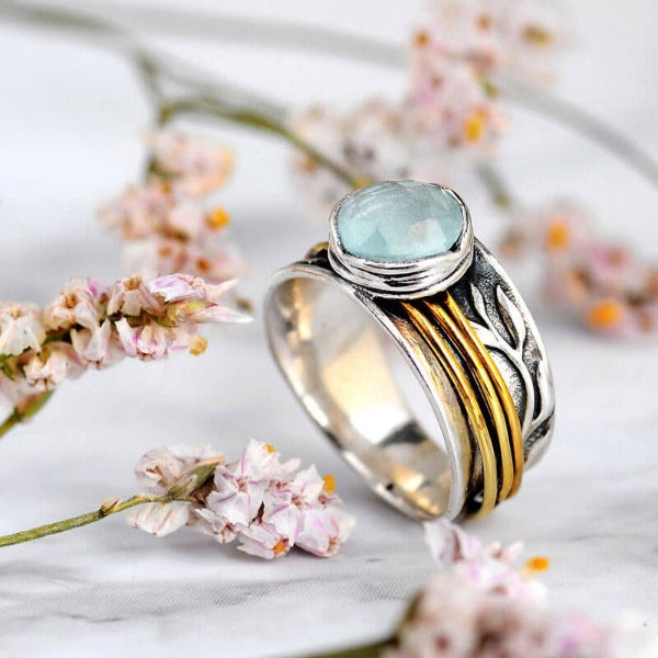 Bague Tourbillon Aquamarine Enchanteur - Design Selene