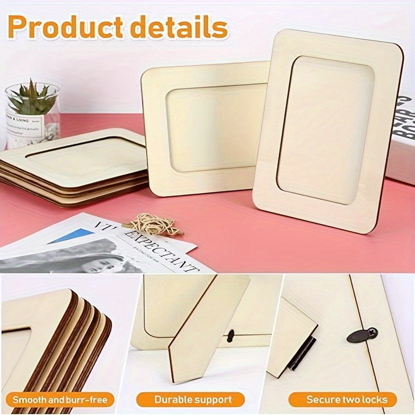 CreativeFrame – Set de 10 cadres photo DIY en bois