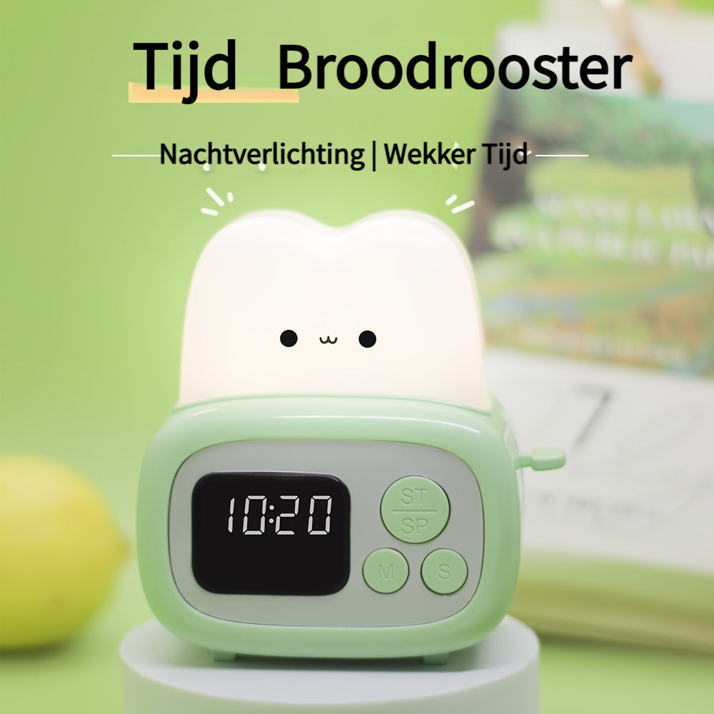 GlowBake Horloge - Réveil LED moderne avec USB rechargeable
