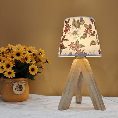 FloralGlow Lampe - Élégante Lampe de Table LED en Bois