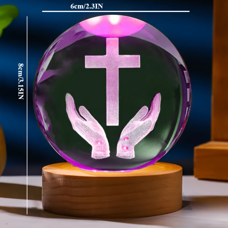 CrystalGlow Lampe - Élégante lampe de nuit 3D en cristal