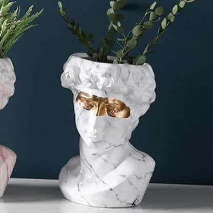 Floroux Ceramics David Head Planter | Classical Sculpture | Decorative Vase | Elegant Home Accents