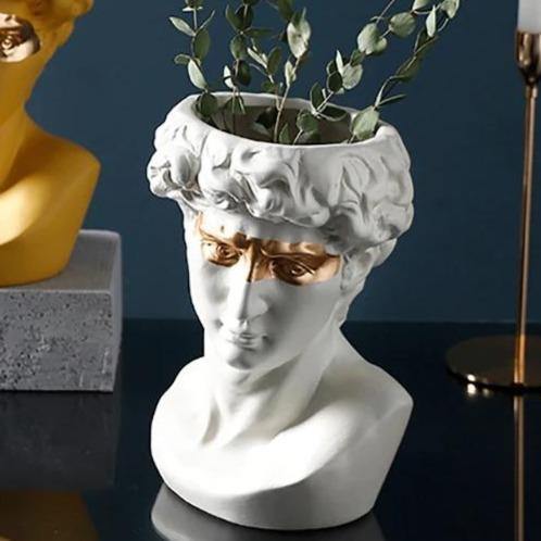 Floroux Ceramics David Head Planter | Classical Sculpture | Decorative Vase | Elegant Home Accents