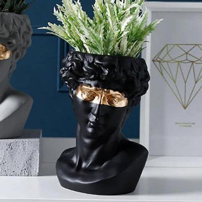 Floroux Ceramics David Head Planter | Classical Sculpture | Decorative Vase | Elegant Home Accents