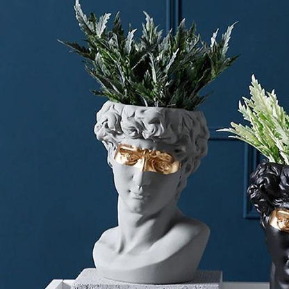 Floroux Ceramics David Head Planter | Classical Sculpture | Decorative Vase | Elegant Home Accents