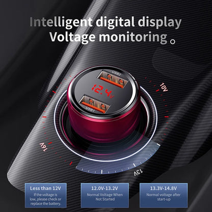 Baseus 45W 2-Port Charge Rapide Prise de Voiture - USB A / Type C Alimentation Livraison PD Chargeur de Téléphone Plug