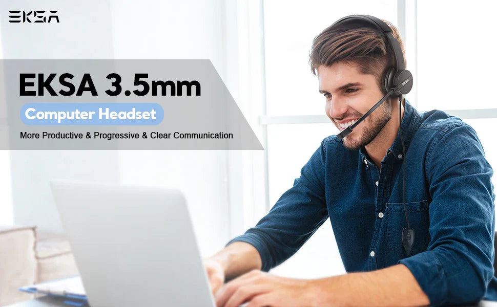 EKSA H12 Casque Filaire avec Microphone - TWS Réduction de Bruit HiFi Stéréo Dynamique