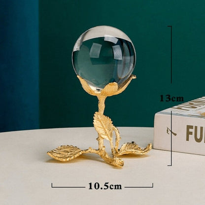 Floroux Elegant Glass Crystal Ball | Decorative Object with Filigree Patterns