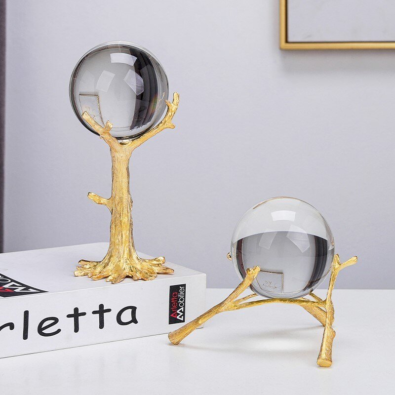 Floroux Elegant Glass Crystal Ball | Decorative Object with Filigree Patterns