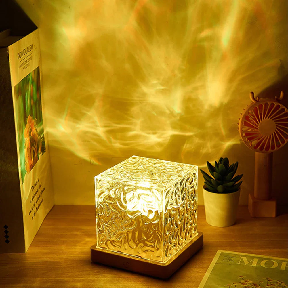 CubeÉclat - Lampe Cube Lumineuse Effet Boréal