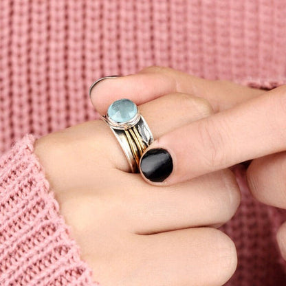 Bague Tourbillon Aquamarine Enchanteur - Design Selene