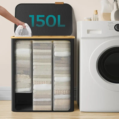 Floroux - Panier à linge de 150L avec grande capacité