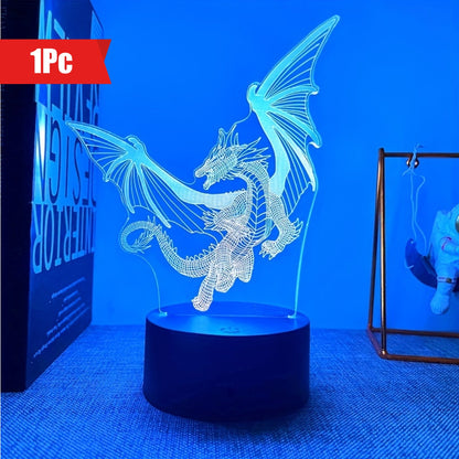 DinoGlow Lampe – Lampe de nuit 3D avec lumière RGB