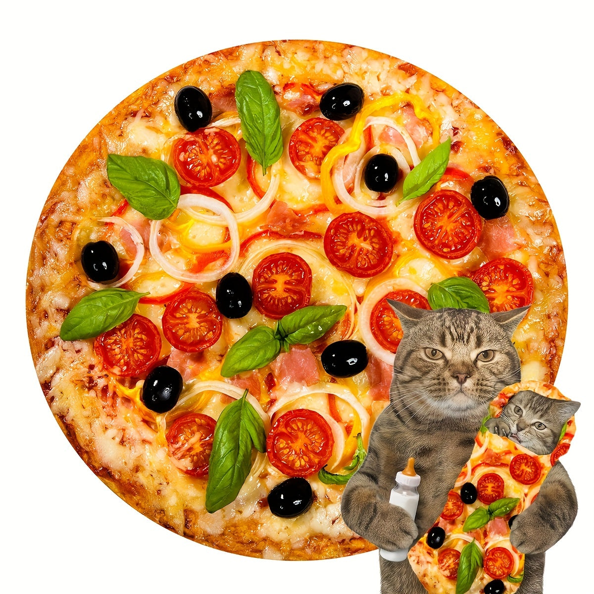 Couverture Tortilla - Couverture réaliste en Pepperoni Pizza, Couverture en flanelle douce et confortable, Cadeau personnalisé