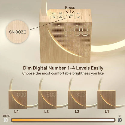 Floroux Touch Alarm Clock Table Lamp | Dimmable LED Lamp | Alarm Clock and Night Light in One | Modern Design