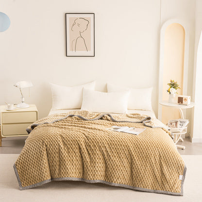 Floroux - Couverture multifonctionnelle en motif rayé 3D