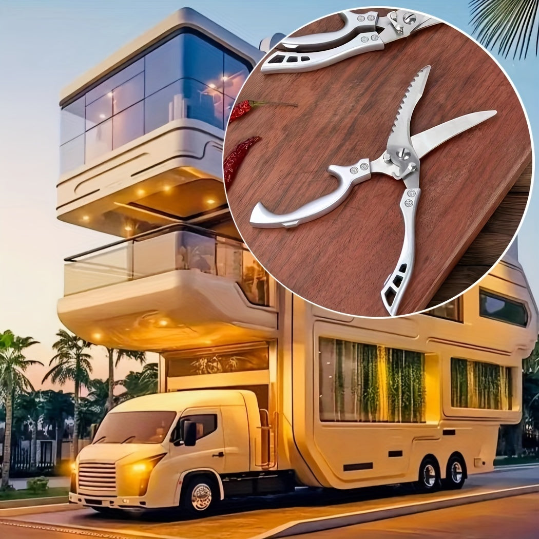 Ensemble de 3 pièces Ciseaux à volaille de cuisine, Ciseaux de cuisine en acier inoxydable multi-usages et tranchants