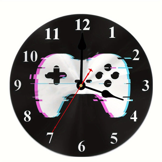 Horloge murale Floroux pour gamer - Horloge en bois avec batterie, 25,4 cm