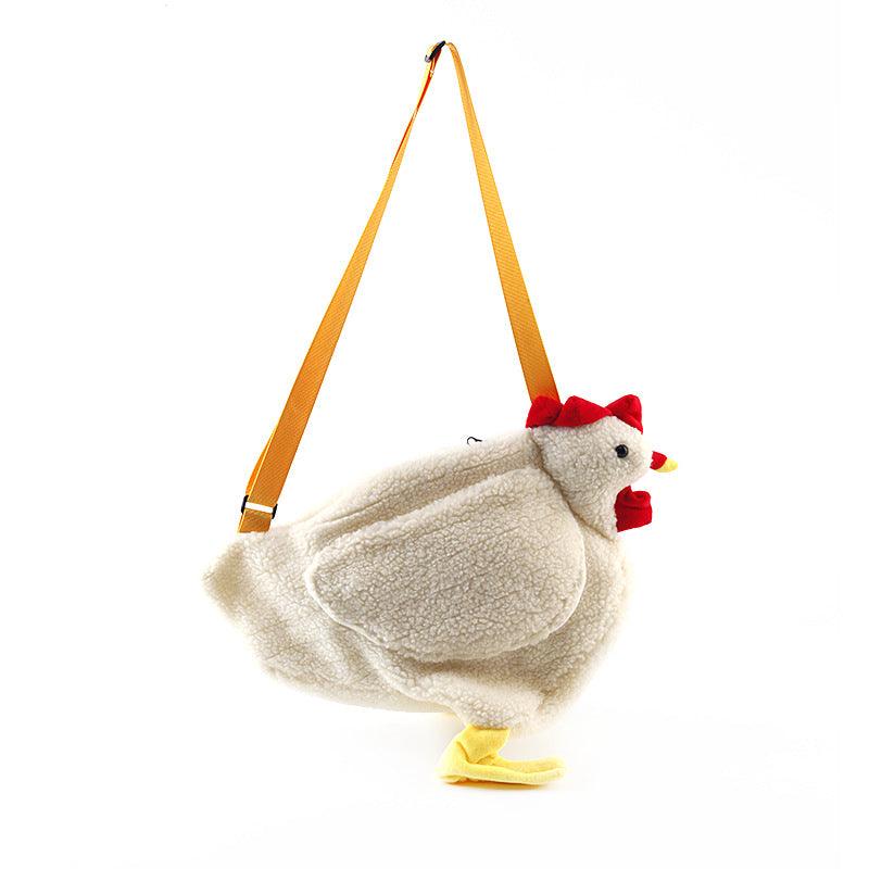 Floroux - Sac à épaule en peluche mignon au design de poule pour tous les jours