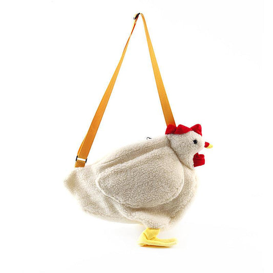 Floroux - Sac à épaule en peluche mignon au design de poule pour tous les jours