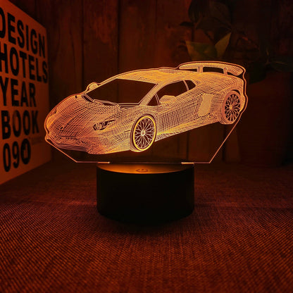 AutoLamp – 3D Voiture de Sport Veilleuse avec USB