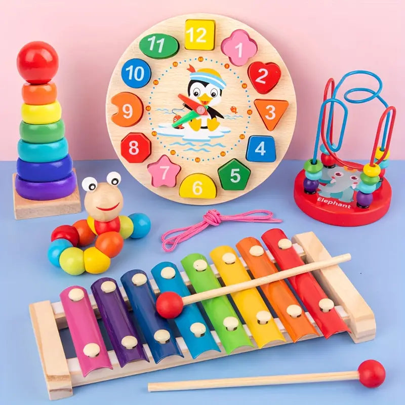 5-en-1 Ensemble de Jeu Montessori pour Enfants - Découvrez le Plaisir de Jouer Créativement