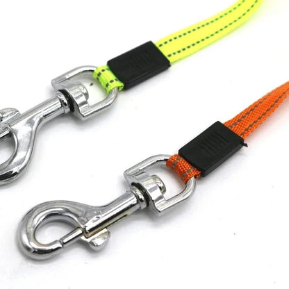 Bordeaux Duo – Double laisse pour chiens avec LED et porte-sac